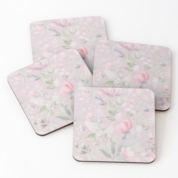 Item preview, Romantic Watercolor Floral Background with Pastel Blooms and Leaves designed and sold by AlexeyevZurga.