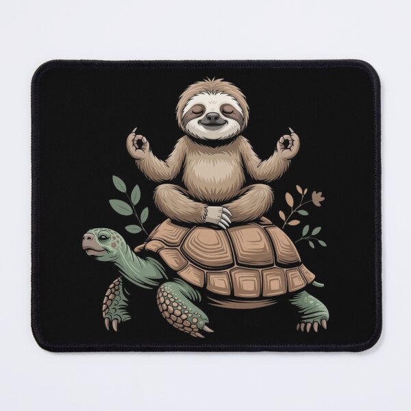 Item preview, Meditating Sloth Riding Turtle – Whimsical Animal Art designed and sold by teevoxx.