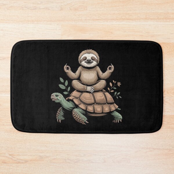 Item preview, Meditating Sloth Riding Turtle – Whimsical Animal Art designed and sold by teevoxx.