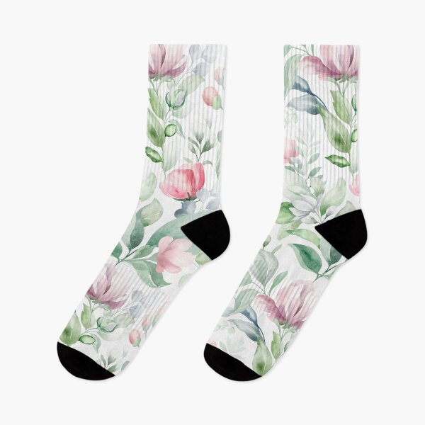 Item preview, Elegant Watercolor Floral Pattern with Soft Pastel Blooms and Green Leaves designed and sold by AlexeyevZurga.