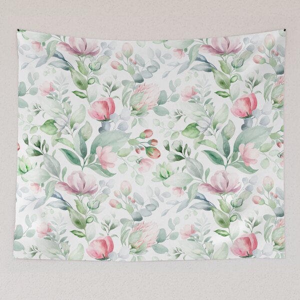 Item preview, Elegant Watercolor Floral Pattern with Soft Pastel Blooms and Green Leaves designed and sold by AlexeyevZurga.