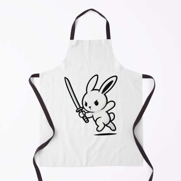Item preview, Cute Samurai Bunny Sticker – Black & White Ninja Rabbit with Katana designed and sold by PrintsGate.