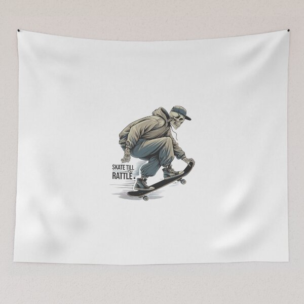 Item preview, Skate Till You Rattle - Skeleton Skateboarder in Cap  designed and sold by PhilllandArt.