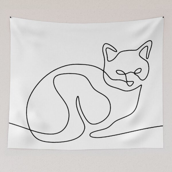 Item preview, Minimalist One Line Cat – Continuous Line Drawing Art designed and sold by andry01.