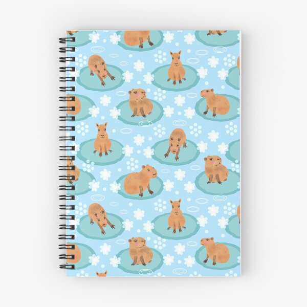 Item preview, Cute Capybara Seamless Pattern on Blue Background designed and sold by katyasuresh.