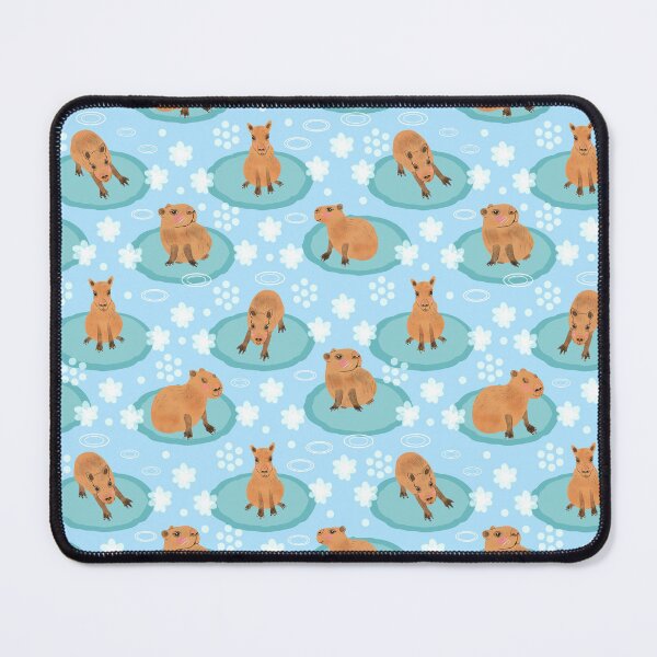 Item preview, Cute Capybara Seamless Pattern on Blue Background designed and sold by katyasuresh.