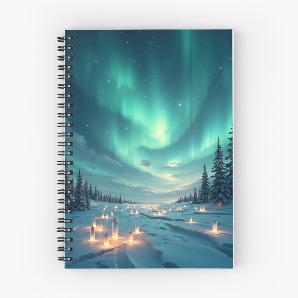 Item preview, Ethereal Glow: Northern Lights Over a Winter Sanctuary designed and sold by oanaunciuleanu.