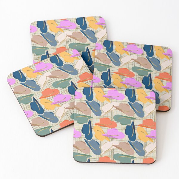 Item preview, Colorful Cowgirl's Hats with Gold Plaid Background Original designed and sold by slavitriart.