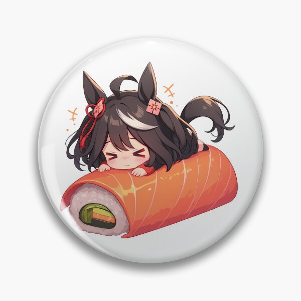 Item preview, Chibi Sushi Kitasan Black Uma Musume Kawaii designed and sold by CarlosBender.