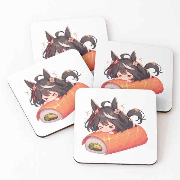 Item preview, Chibi Sushi Kitasan Black Uma Musume Kawaii designed and sold by CarlosBender.