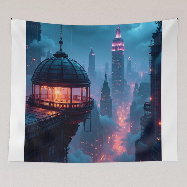 Item preview, Neon Twilight Over the Futuristic Metropolis designed and sold by oanaunciuleanu.