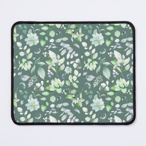 Item preview, Green and White Floral Pattern – Elegant Watercolor Botanical Seamless Design designed and sold by AlexeyevZurga.