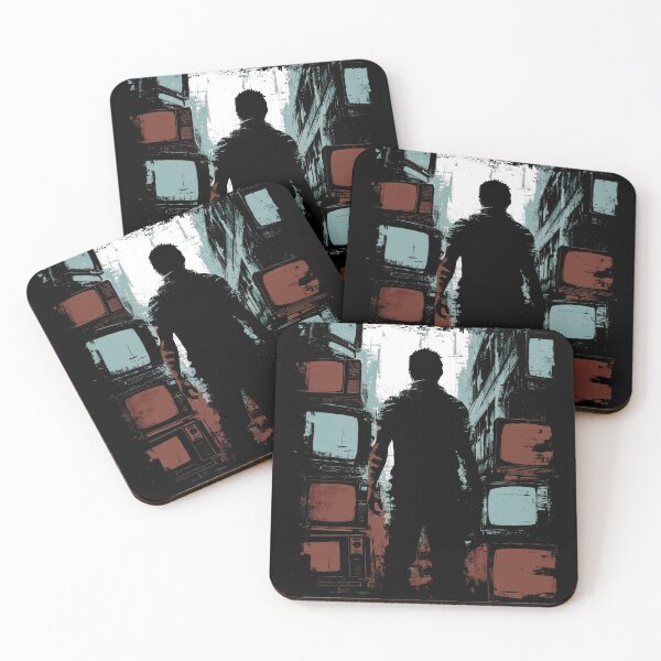Item preview, Dystopian TV Watcher – Retro Technology Urban Grunge designed and sold by Gaviani Design Studio.