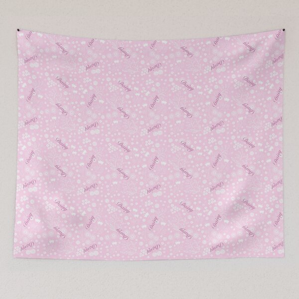 Item preview, Daisy name on pink floral background  designed and sold by QuirkyCraftz.