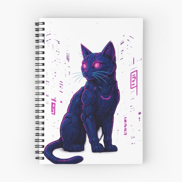 Item preview, Cyberpunk Neon Cat – Futuristic Sci-Fi Feline Illustration designed and sold by storeAC.