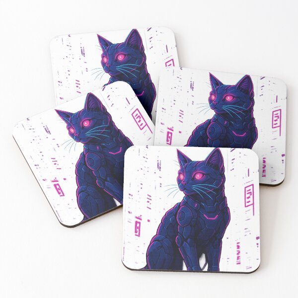 Item preview, Cyberpunk Neon Cat – Futuristic Sci-Fi Feline Illustration designed and sold by storeAC.