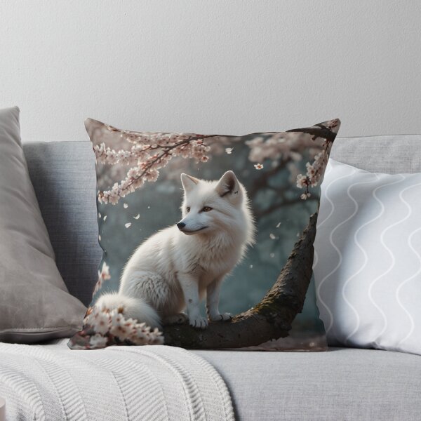 Item preview, White fox, pink cherry tree designed and sold by Myl3n3-A.