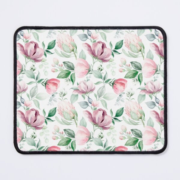 Item preview, Pink, White, and Green Floral Pattern – Watercolor Botanical Seamless Design designed and sold by AlexeyevZurga.