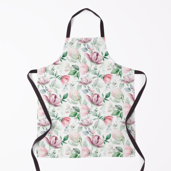 Item preview, Pink, White, and Green Floral Pattern – Watercolor Botanical Seamless Design designed and sold by AlexeyevZurga.