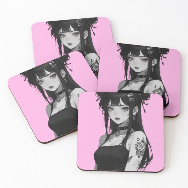 Item preview, Colorful Tattooed Punk Anime Girl – Neon Ink & Street Style Art designed and sold by Ping0686.