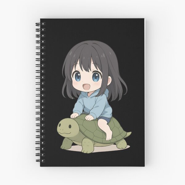 Item preview, Cute Chibi Girl Riding Turtle – Funny Kawaii Anime Animal Art designed and sold by ColorSplash123.