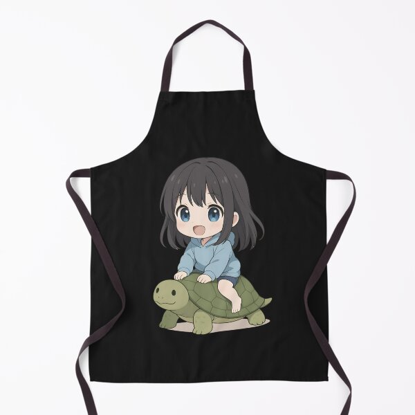 Item preview, Cute Chibi Girl Riding Turtle – Funny Kawaii Anime Animal Art designed and sold by ColorSplash123.