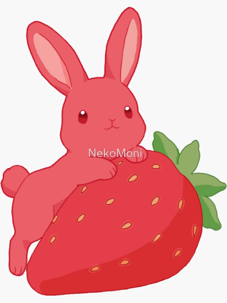 絵画 strawberry & cutie rabbit 絵画 strawberry & cutie rabbit Bunny Painting and Strawberry