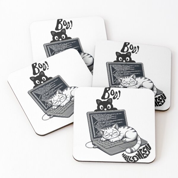 Item preview, Cute Halloween Coder Cat – Spooky Cat Design designed and sold by orangemor.