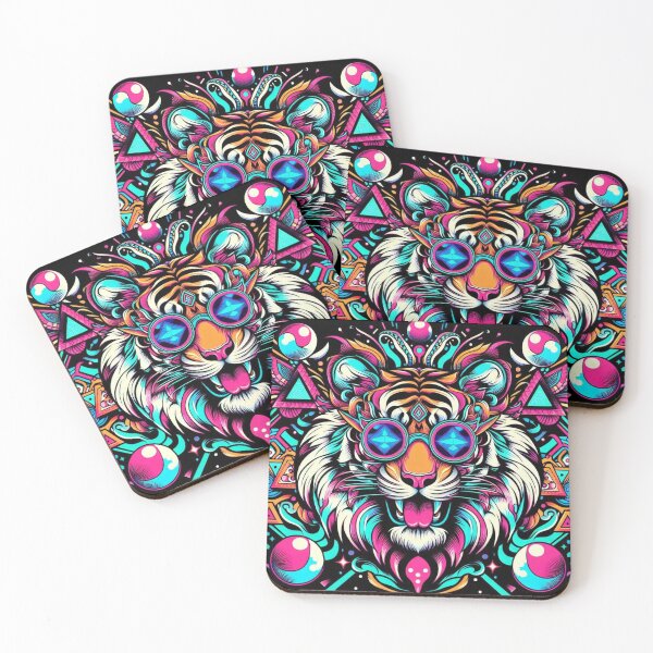 Item preview, colorful mystic decorative tiger designed and sold by Dogandesighn.