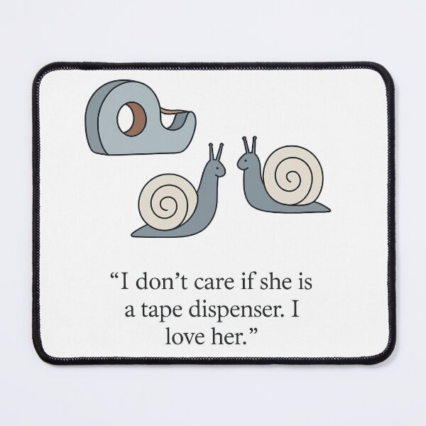 Item preview, Funny Snail Love Card – Tape Dispenser Pun designed and sold by PitselehStudio.