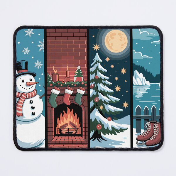 Item preview, Winter Wonderland Christmas Snowman Fireplace Skates Design designed and sold by Serbin.
