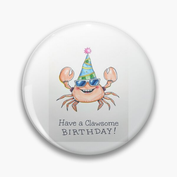 Item preview, Have a clawsome birthday cute kawaii meme gift balloons crab shark designed and sold by CheeseBlueprint.