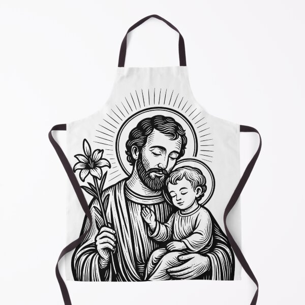 Item preview, Saint Joseph with the Child Jesus – Catholic Illustration designed and sold by arteopolis.