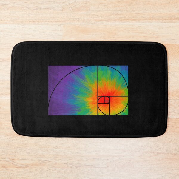 Item preview, Rainbow Fibonacci spiral – black outline designed and sold by kvictoria1.