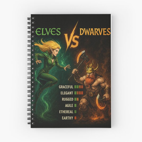 Item preview, High fantasy design elves vs dwarves designed and sold by Legacy Pulp Studio.