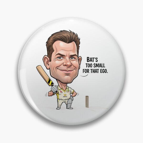 Item preview, “Bat’s Too Small for That Ego” – Steve Smith Caricature designed and sold by WhisperFrame.