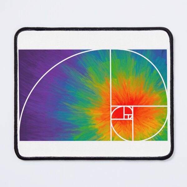 Item preview, Rainbow Fibonacci spiral – white outline designed and sold by kvictoria1.