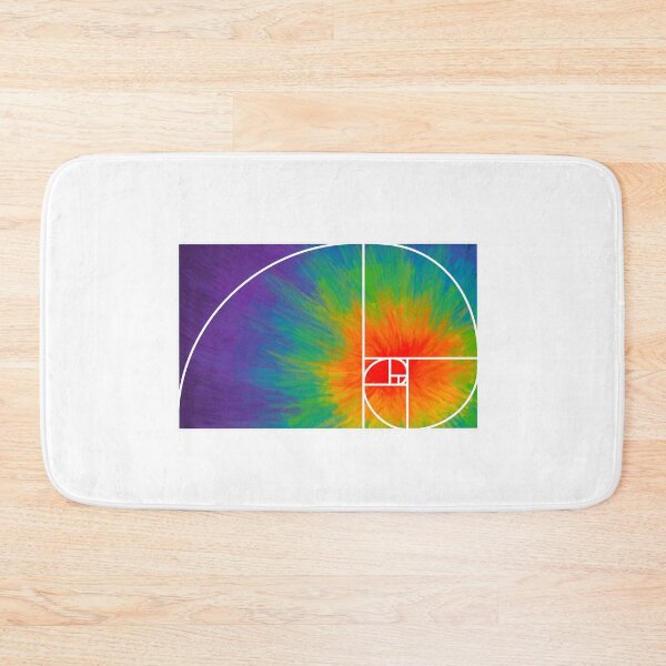 Item preview, Rainbow Fibonacci spiral – white outline designed and sold by kvictoria1.
