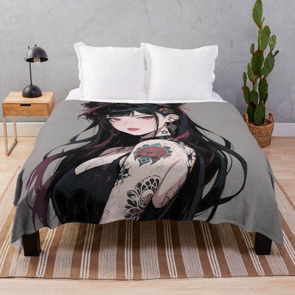 Item preview, Colorful Tattooed Punk Anime Girl – Neon Ink & Street Style Art designed and sold by Ping0686.