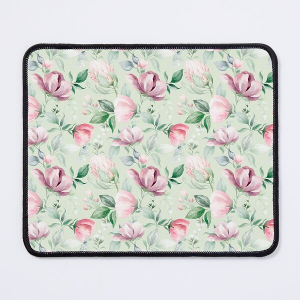 Item preview, Pink, White, and Green Botanical Pattern – Soft Watercolor Floral Seamless Design designed and sold by AlexeyevZurga.