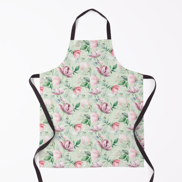 Item preview, Pink, White, and Green Botanical Pattern – Soft Watercolor Floral Seamless Design designed and sold by AlexeyevZurga.