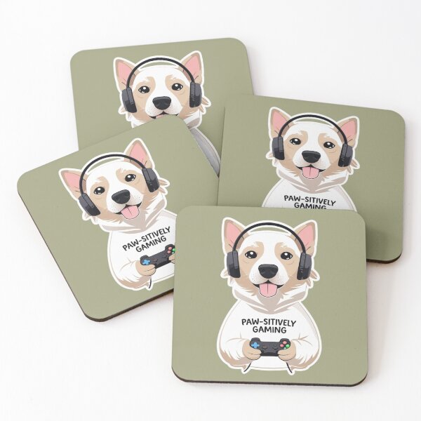 Item preview, Paw-sitively Gaming - Cute Dog Gamer Illustration designed and sold by Mintiko2.