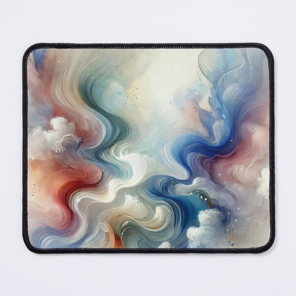 Item preview, “Dance of the Clouds – Abstract Waves in Blue & Coral” designed and sold by Zenlines by Ralf Gradl.