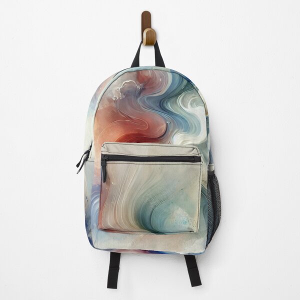 Item preview, “Dance of the Clouds – Abstract Waves in Blue & Coral” designed and sold by Zenlines by Ralf Gradl.