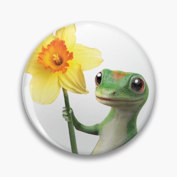 Item preview, Green Lizard Holding a Yellow Flower Illustration designed and sold by AesthinkArt.