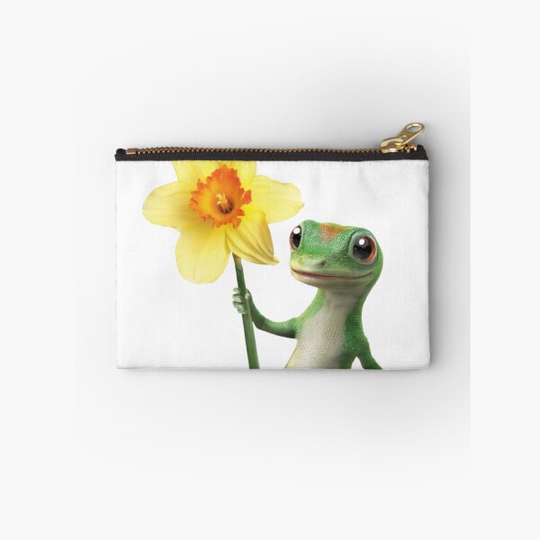 Item preview, Green Lizard Holding a Yellow Flower Illustration designed and sold by AesthinkArt.