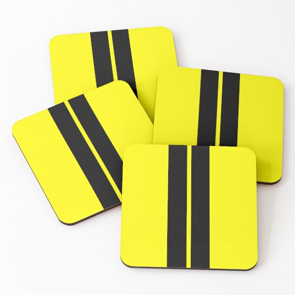 Item preview, Dual Racing Stripes Black - Small Gap (Yellow Background) designed and sold by Racing Stripes Only.