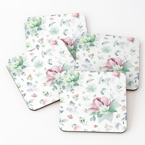 Item preview, White, Pink, and Green Watercolor Floral Pattern – Elegant Botanical Seamless Design designed and sold by AlexeyevZurga.