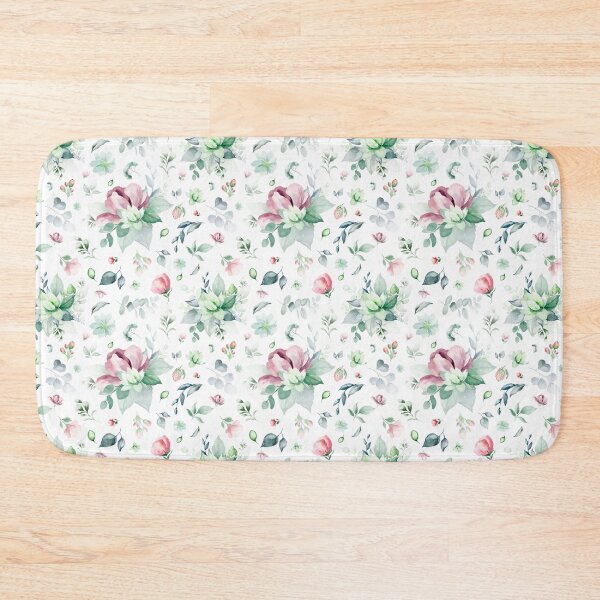 Item preview, White, Pink, and Green Watercolor Floral Pattern – Elegant Botanical Seamless Design designed and sold by AlexeyevZurga.