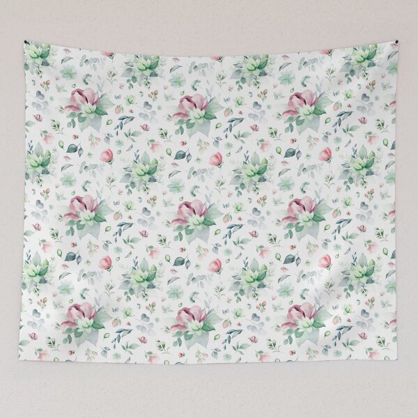 Item preview, White, Pink, and Green Watercolor Floral Pattern – Elegant Botanical Seamless Design designed and sold by AlexeyevZurga.